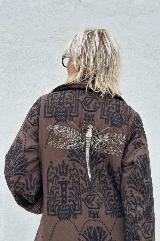 PRE ORDER Gaspar Bruxelles winter coat I Frakke i choko jaquard