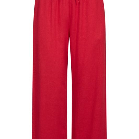 Freequent Lava ankle pant | Røde ankelbukser i hør