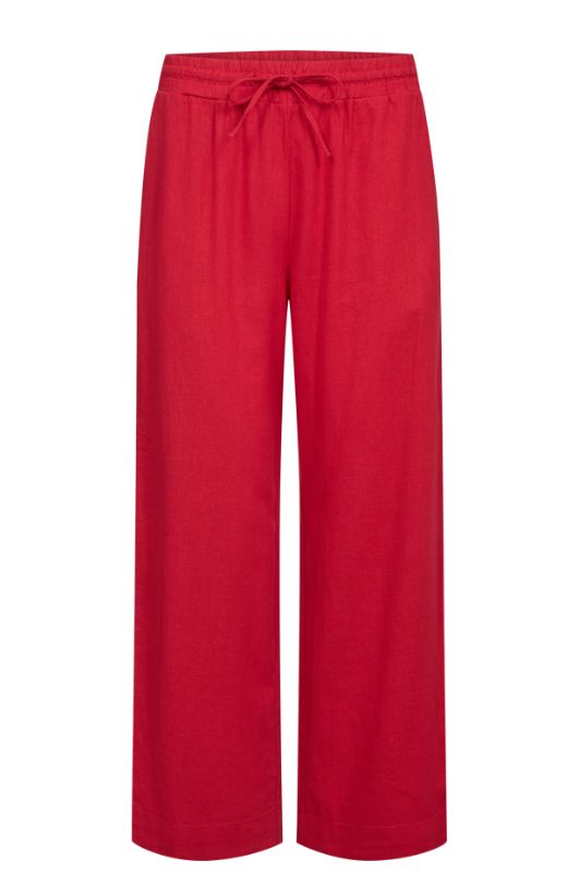 Freequent Lava ankle pant | Røde ankelbukser i hør