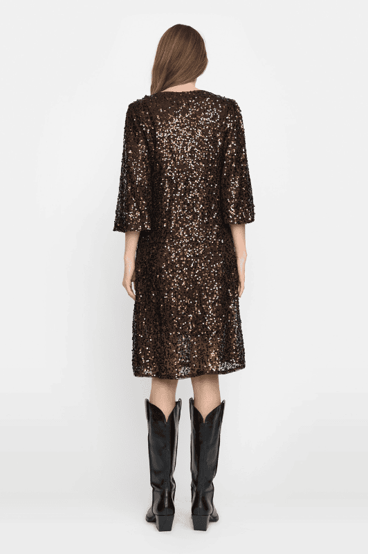 Soft Rebels Audrey Dress | Festlig kjole med pailletter i brun