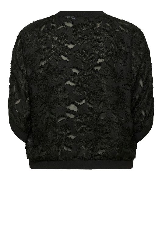 Saint Tropez Miah bluse | Sort bluse med cool struktur