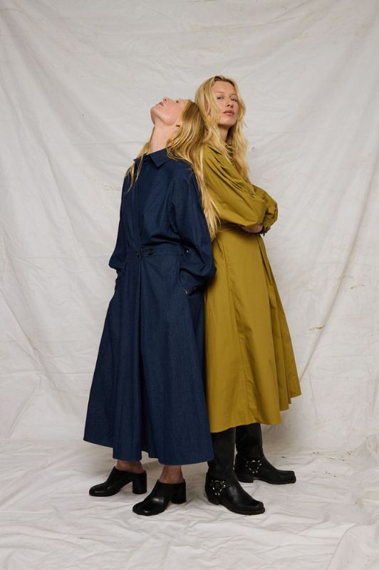 La Rouge Pia poplin kjole i navy