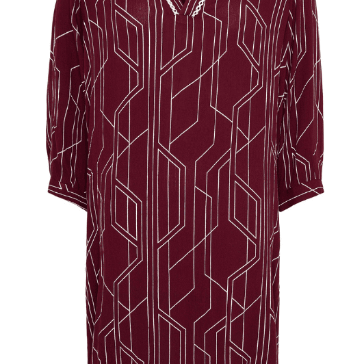 Ofelia Veda tunika | Smuk kjole i bordeaux print