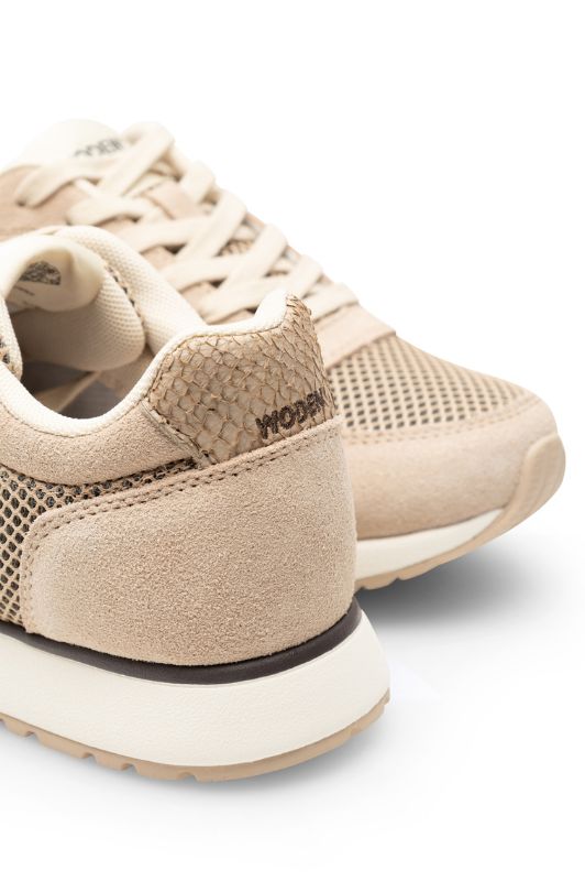 Woden Ronja Icon | Sneakers i mesh coffee cream
