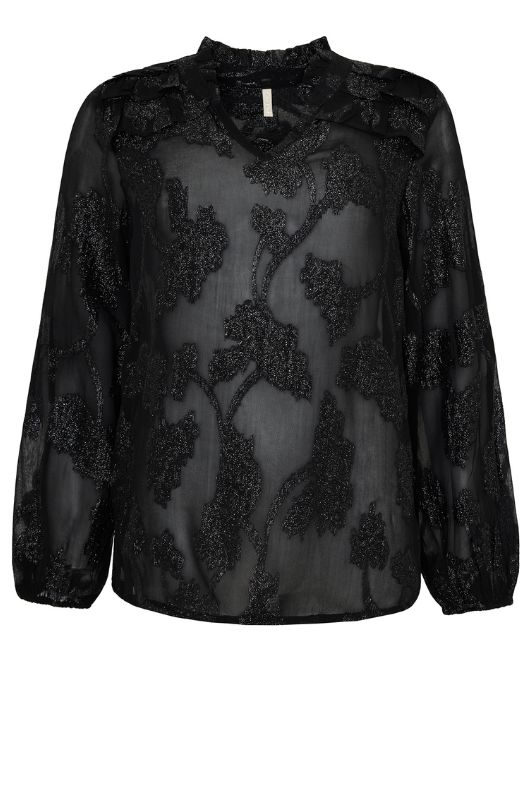 Ofelia Cody bluse | Den smukkeste bluse i sort burnout