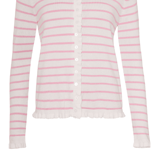 Ofelia Musa strik cardigan I Stribet creme lyserød I Dresslab