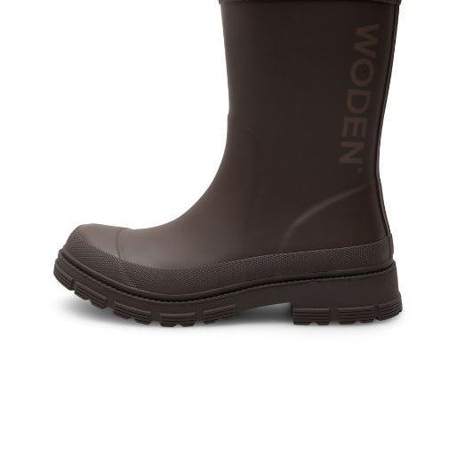 WODEN Lia waterproof | Gummistøvle i chokolade brun