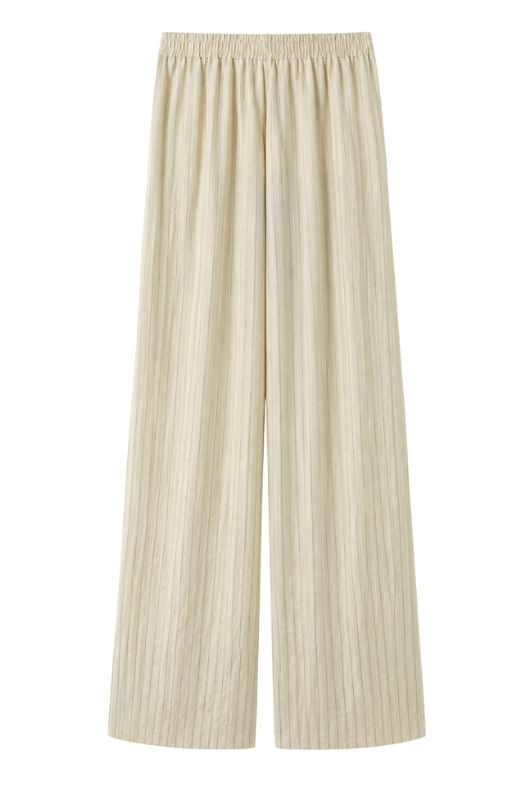 Luxzuz Vanda pant | Nålestribede sommerbukser i butter gul I Dresslab