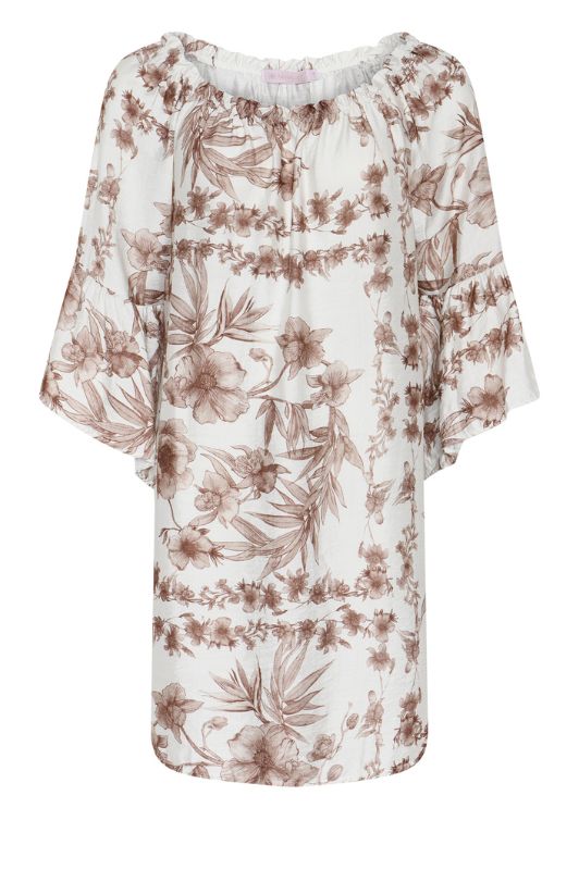 Moondust Lina sand dress I Flot printet viskose sommerkjole