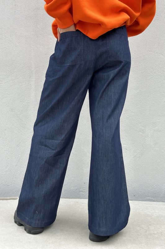 Gaspar Honolulu denimbuks | Blå viddebuks med lommer