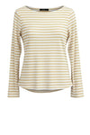 OM-HU Bisma bluse | Langærmet t-shirt strib hvid med gul I Dresslab