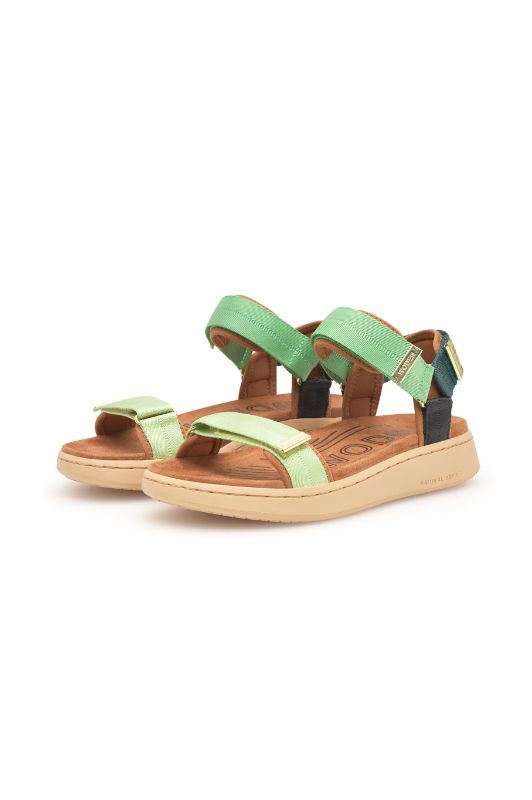Woden Line sandal | Damesandal Apple green multi I Dresslab