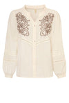 Ofelia Hevi shirt I Offwhite skjorte med broderi I Dresslab