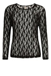 Ofelia Glira bluse | Sort meshbluse i blonde look