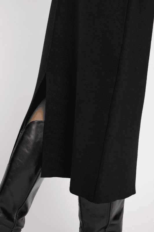 Soft Rebels Henrietta Slit Skirt | Lang strik nederdel sort