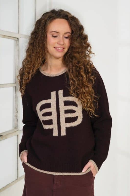 Prepair Babara Knit | Striktrøje i bordeaux med logo