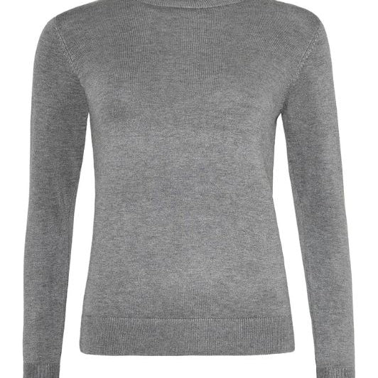 Ofelia Fri rullekrave strik pullover I Gråmelange