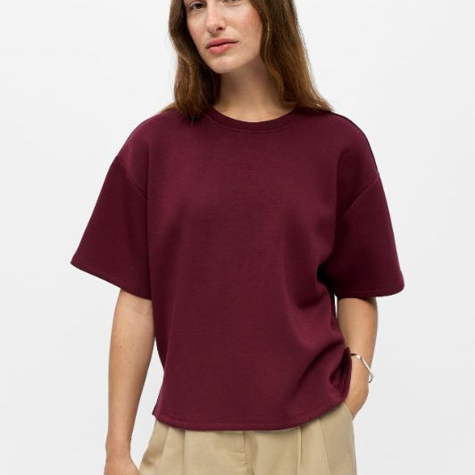 Object Andrea bordeaux boxy t-shirt I Dresslab