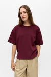 Object Andrea bordeaux boxy t-shirt I Dresslab