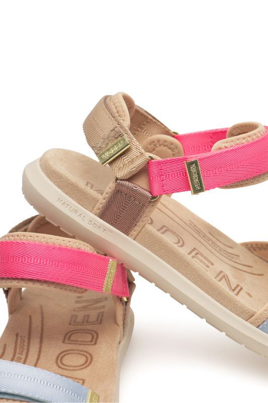 Woden Line lite | Pink multi damesandal I Perfekt pasform til alle fødder