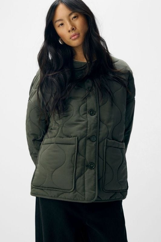 Object Allie quiltet jakke khaki
