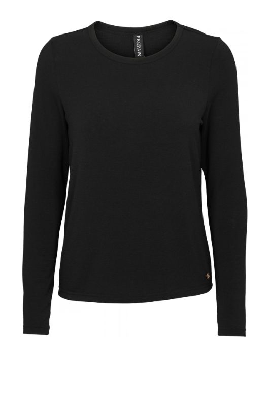 Prepair Bibiane T-shirt  i Blød langærmet basic i sort