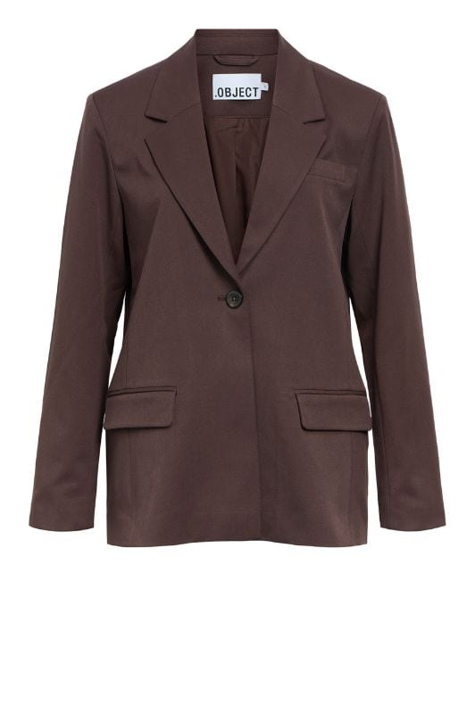 Object Lisa blazer i mørkebrun I Dresslab