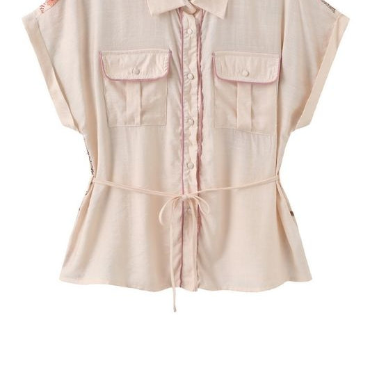 Luxzuz Violet bluse I Offwhite viskose skjorte med paisleyprint