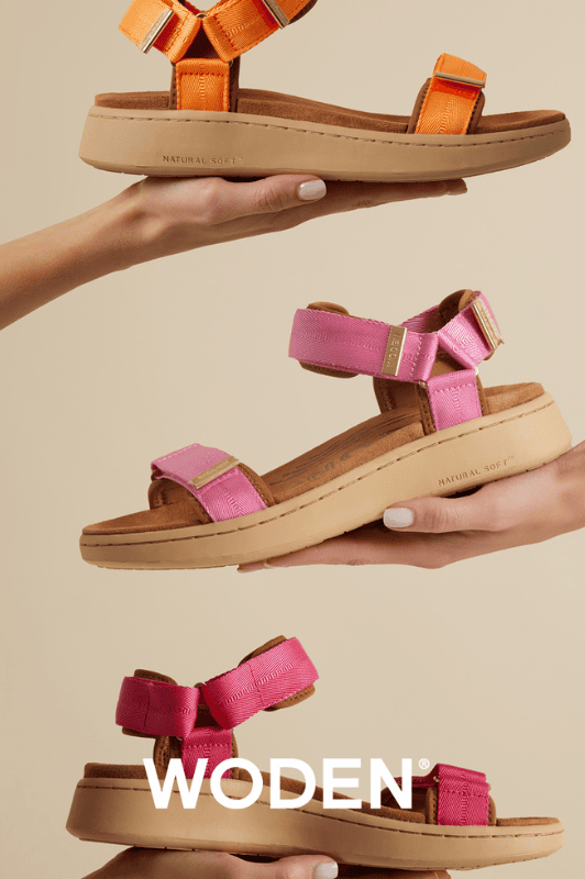 Woden Line sandal | Damesandal i orange I Natural Soft sål