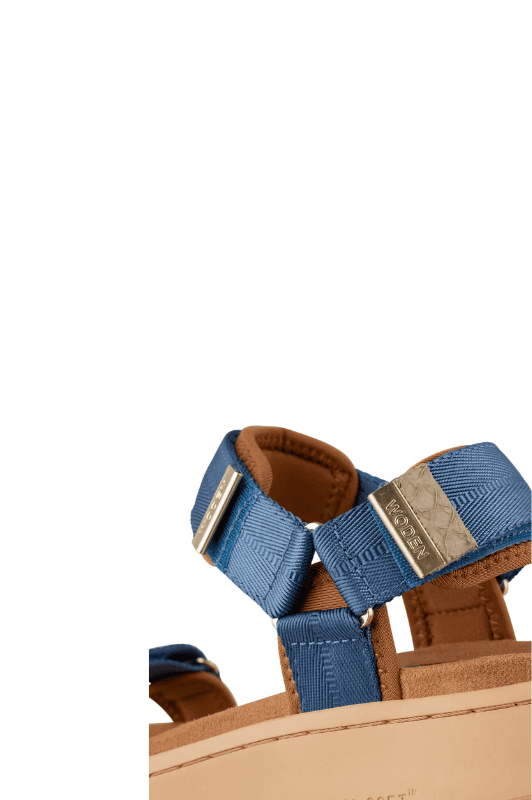Woden Line sandal | Damesandal i denimblå Natural Soft sål