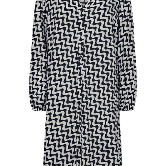 Freequent Adney dress | Langærmet viskosekjole i grafisk print