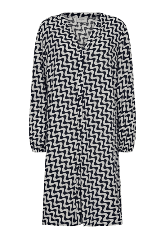 Freequent Adney dress | Langærmet viskosekjole i grafisk print