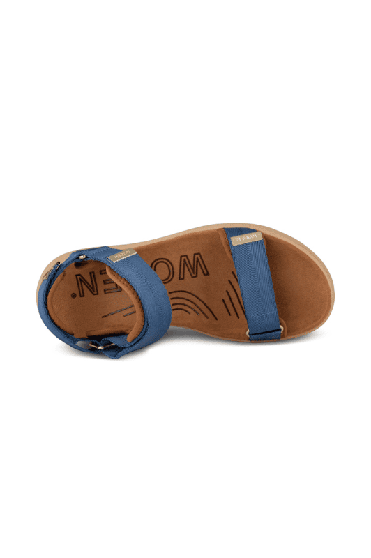 Woden Line sandal | Damesandal i denimblå Natural Soft sål