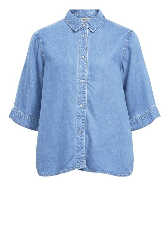 Object Frame light blue denimskjorte med korte ærmer