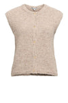 Object Saggia strikvest sandfarvet med guld-look knapper