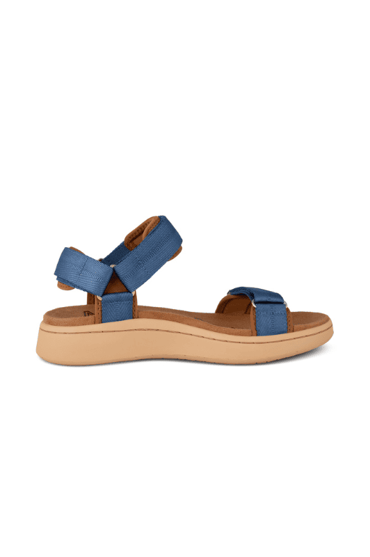 Woden Line sandal | Damesandal i denimblå Natural Soft sål