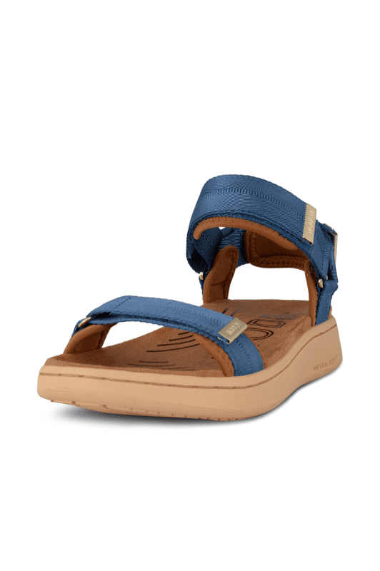Woden Line sandal | Damesandal i denimblå Natural Soft sål