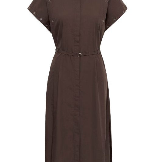 Karen By Simonsen Vicky Dress | Cool brun poplin kjole I Dresslab