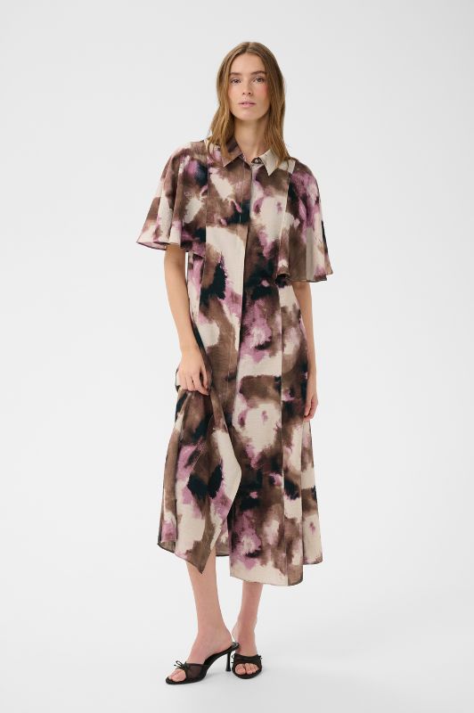 Karen By Simonsen Frigg Dress | Rosa printet kjole I Dresslab