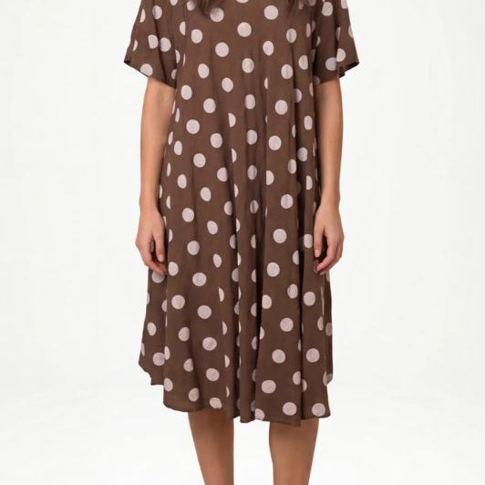 Studio West dress I Sommerkjole polka dot i brun