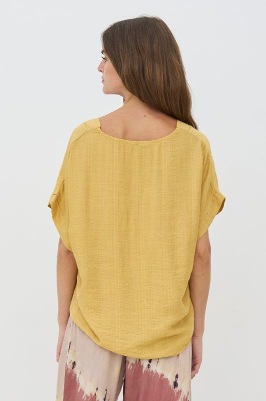 NÜ Cinda bluse | Fin løs top i majsgul I Dresslab