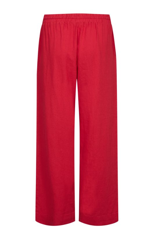 Freequent Lava ankle pant | Røde ankelbukser i hør