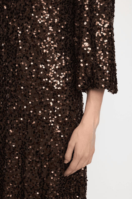 Soft Rebels Audrey Dress | Festlig kjole med pailletter i brun