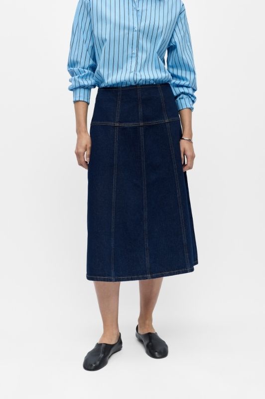 Object Rine skirt I Denim nederdel i mørk vask I Dresslab