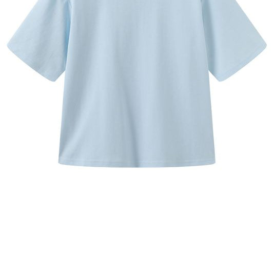 Luxzuz Boxy t-shirt I Klassisk t-shirt i bomuldsmix i lyseblå