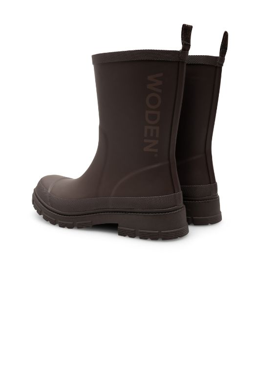 WODEN Lia waterproof | Gummistøvle i chokolade brun
