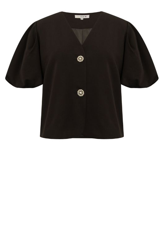 A-View Christa Pearl jacket I Kort festjakke i mørkebrun