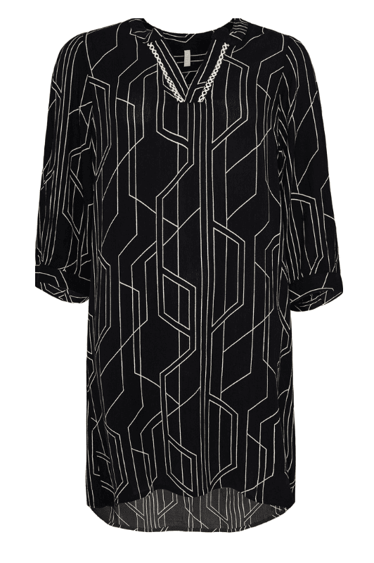 Ofelia Veda tunika | Smuk kjole i sort print