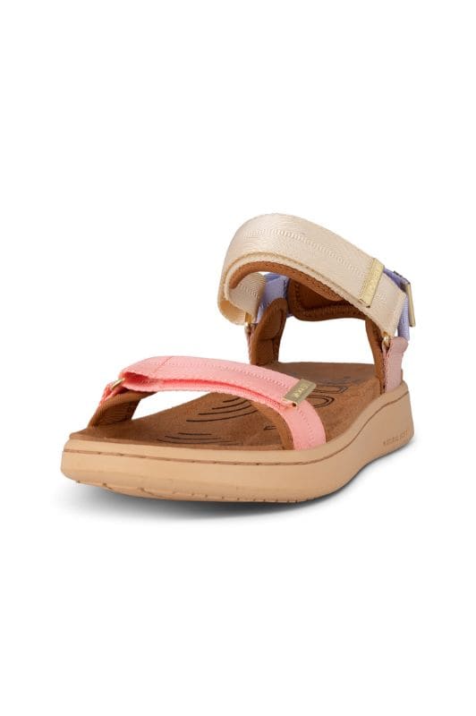 Woden Line sandal | Damesandal butter multi med Natural Soft sål