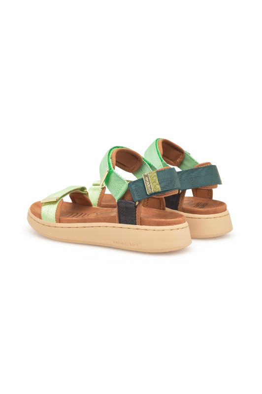 Woden Line sandal | Damesandal Apple green multi I Dresslab
